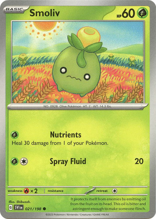 Pokemon Smoliv 21/198 Scarlet & Violet