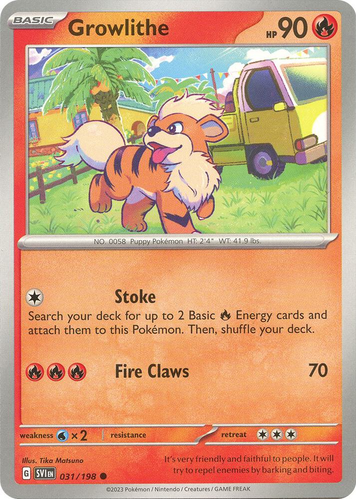 Pokemon Growlithe 31/198 Scarlet & Violet