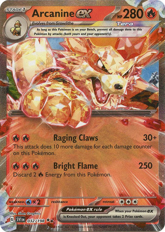 Pokemon Arcanine ex 32/198 Scarlet & Violet