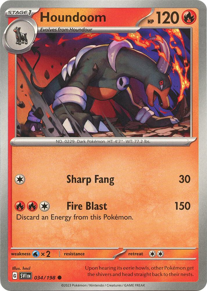 Pokemon Houndoom 34/198 Scarlet & Violet