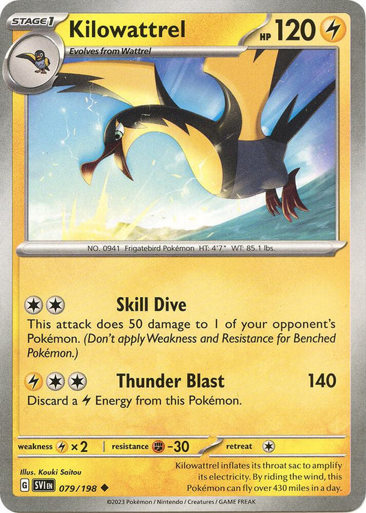 Pokemon Kilowattrel 79/198 Scarlet & Violet