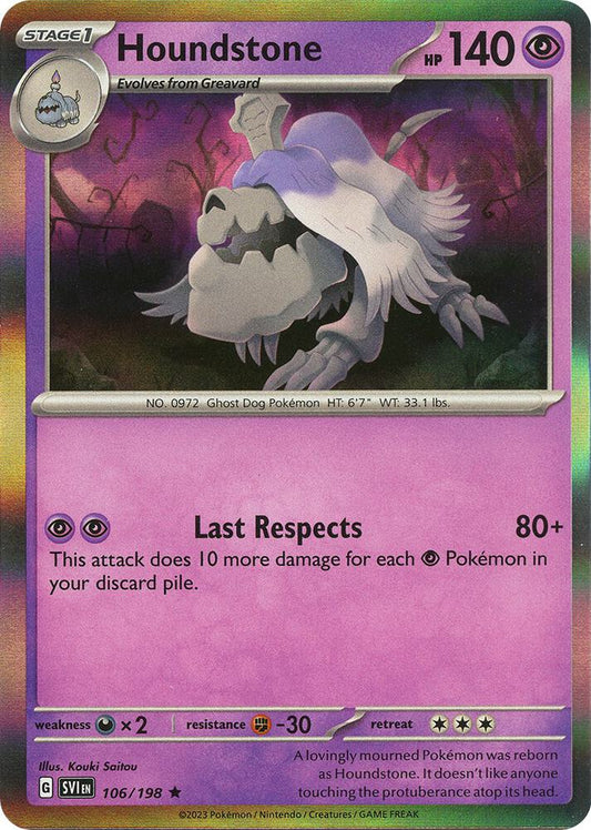 Pokemon Houndstone 106/198 Scarlet & Violet