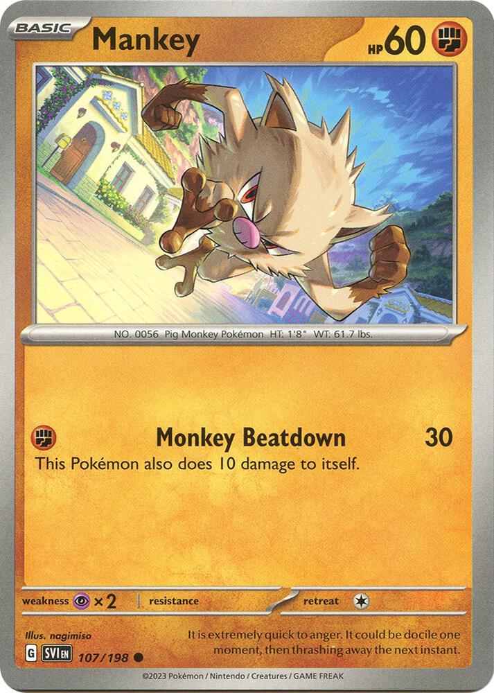 Pokemon Mankey 107/198 Scarlet & Violet