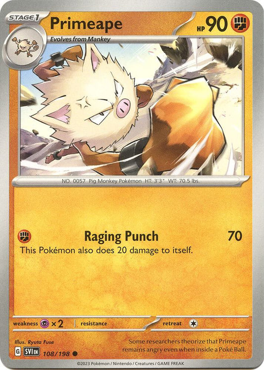 Pokemon Primeape 108/198 Scarlet & Violet