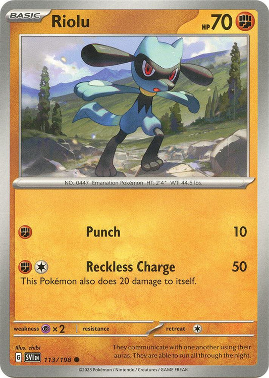 Pokemon Riolu 113/198 Scarlet & Violet