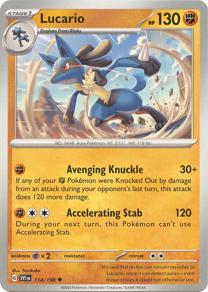 Pokemon Lucario 114/198 Scarlet & Violet