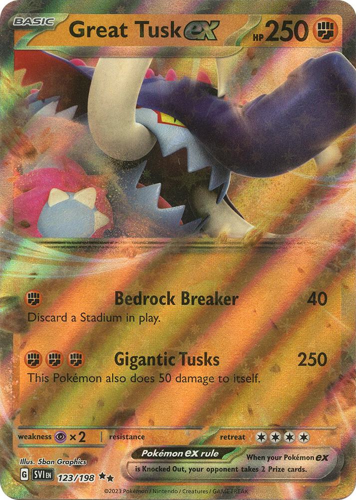 Pokemon Great Tusk ex 123/198 Scarlet & Violet
