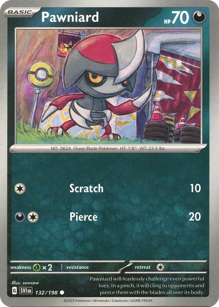 Pokemon Pawniard 132/198 Scarlet & Violet