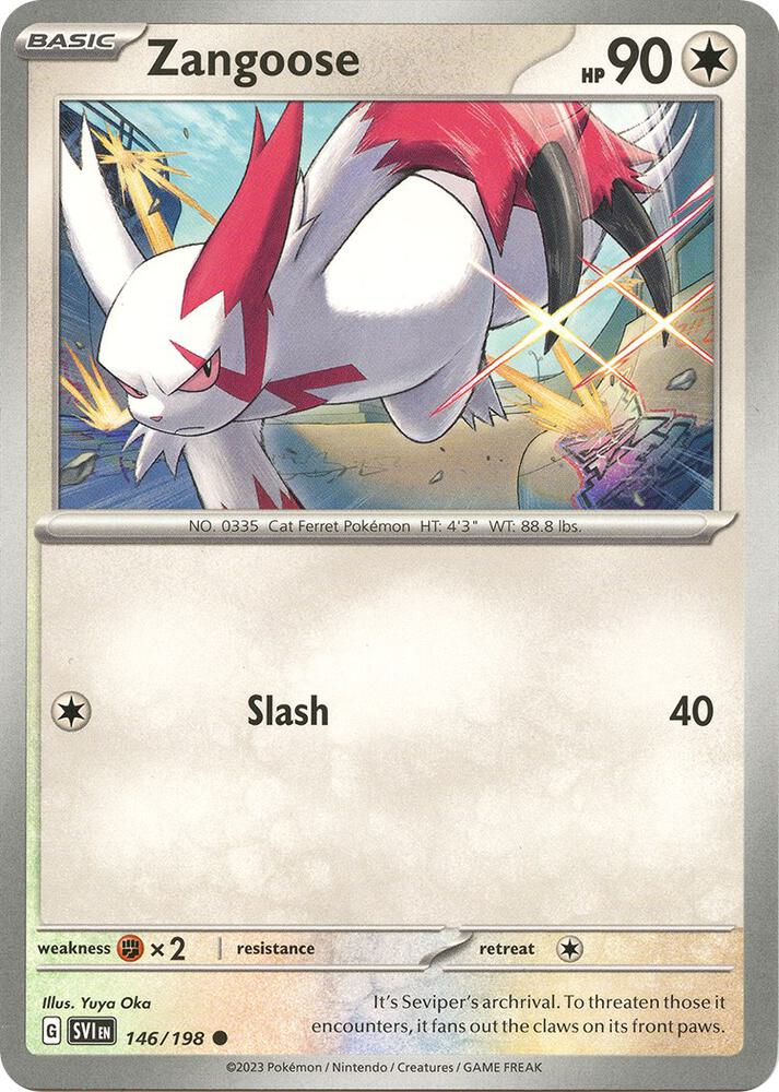 Pokemon Zangoose 146/198 Scarlet & Violet