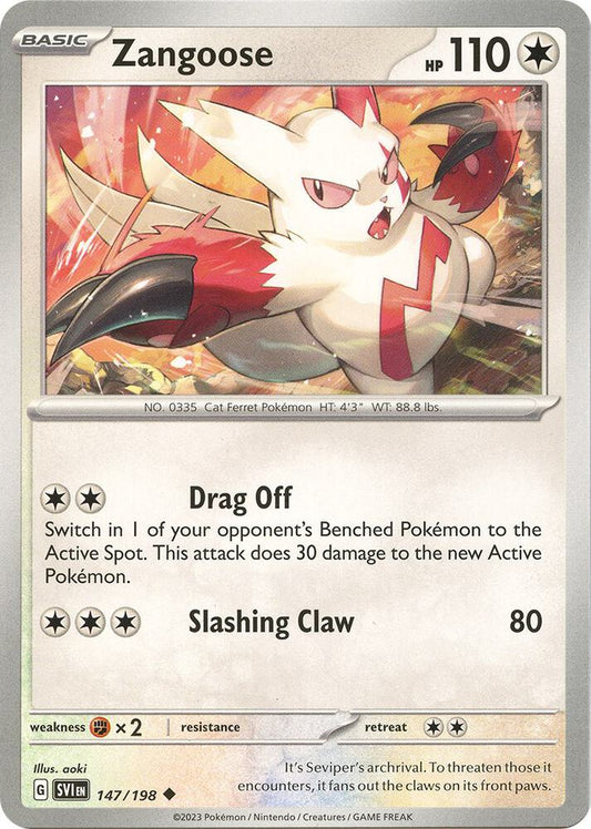 Pokemon Zangoose 147/198 Scarlet & Violet