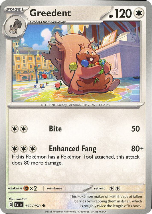 Pokemon Greedent 152/198 Scarlet & Violet