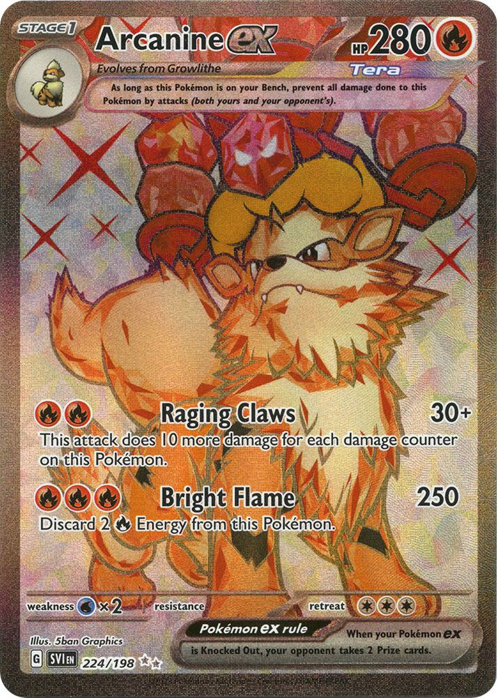 Pokemon Arcanine ex 224/198 Scarlet & Violet