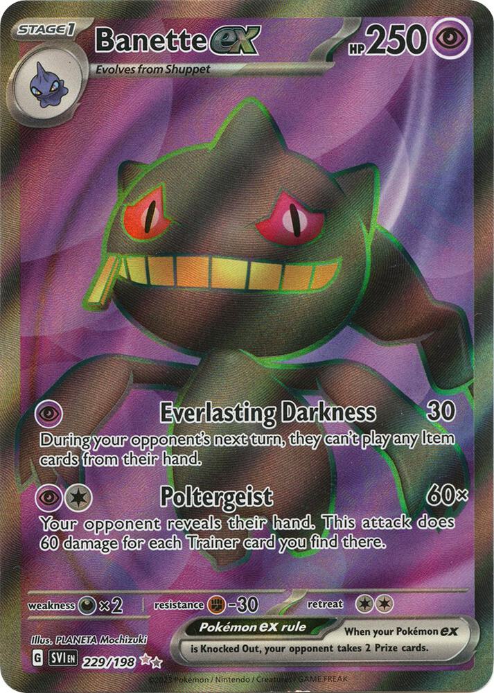 Pokemon Banette ex 229/198 Scarlet & Violet