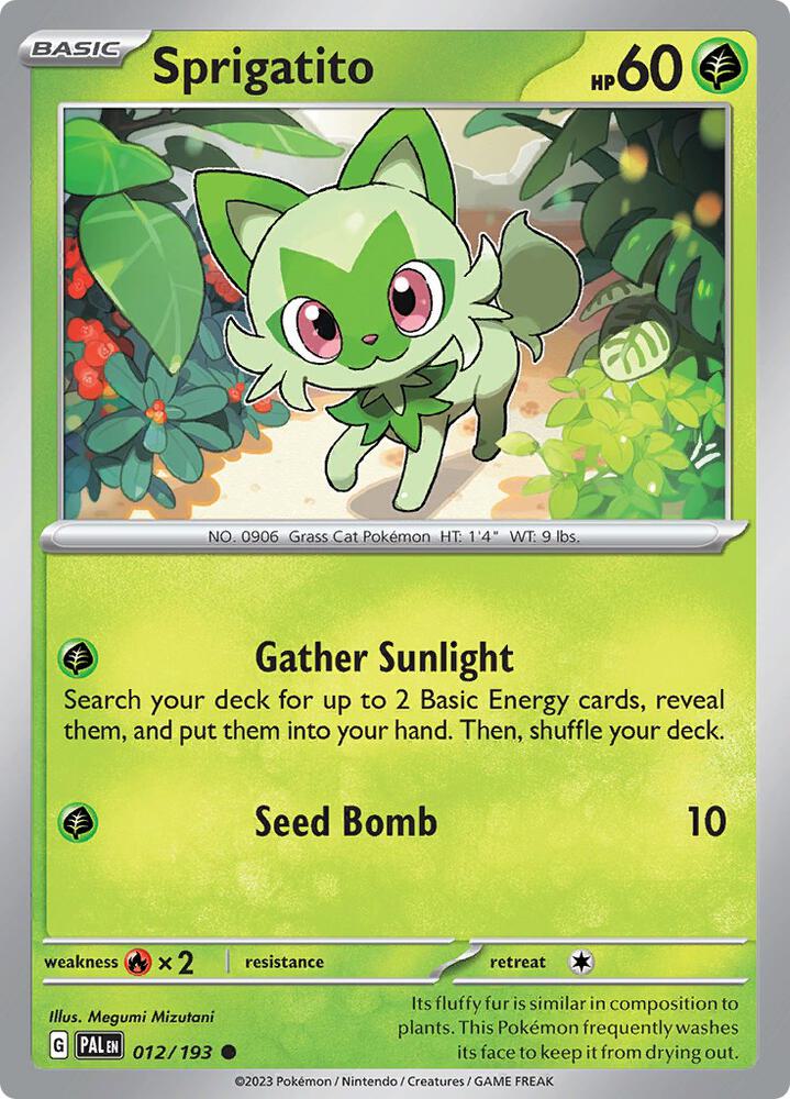 Pokemon Sprigatito 12/193 Paldea Evolved