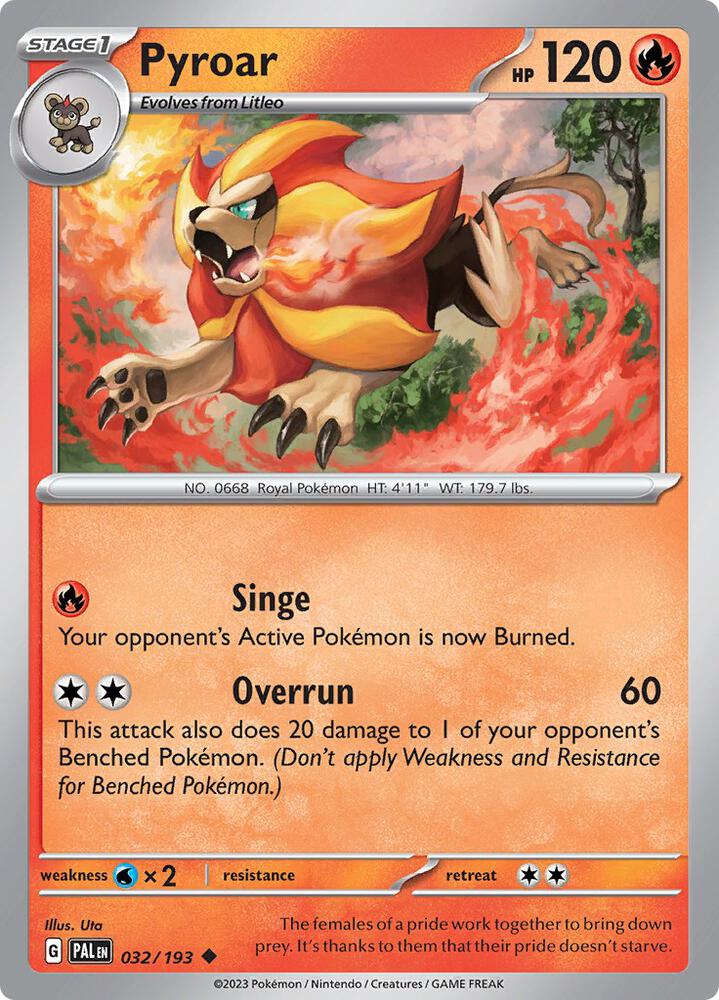 Pokemon Pyroar 32/193 Paldea Evolved