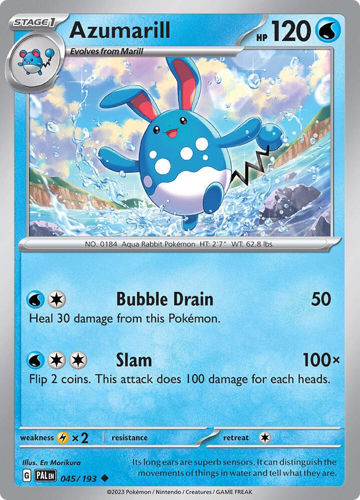 Pokemon Azumarill 45/193 Paldea Evolved