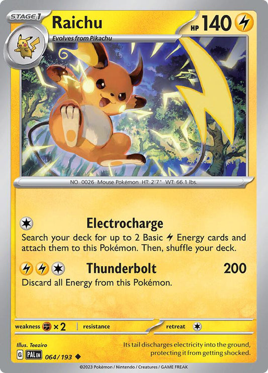 Pokemon Raichu 64/193 Paldea Evolved