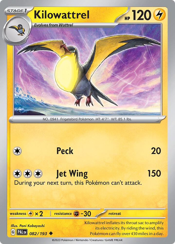 Pokemon Kilowattrel 82/193 Paldea Evolved