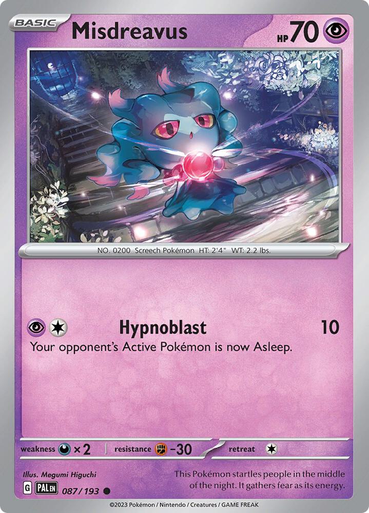 Pokemon Misdreavus 87/193 Paldea Evolved