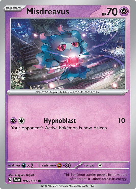 Pokemon Misdreavus 87/193 Paldea Evolved