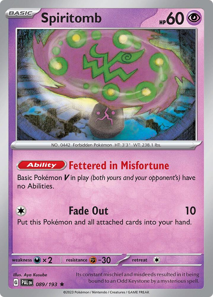Pokemon Spiritomb 89/193 Paldea Evolved