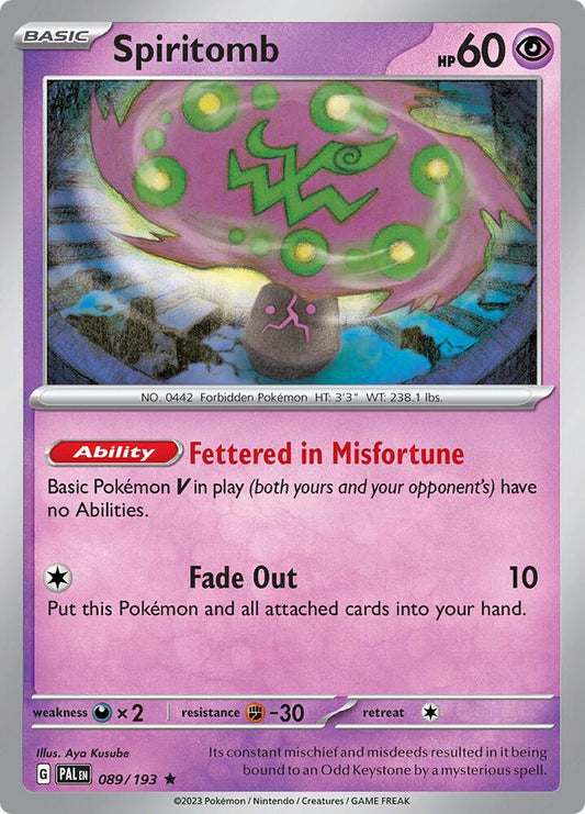 Pokemon Spiritomb 89/193 Paldea Evolved