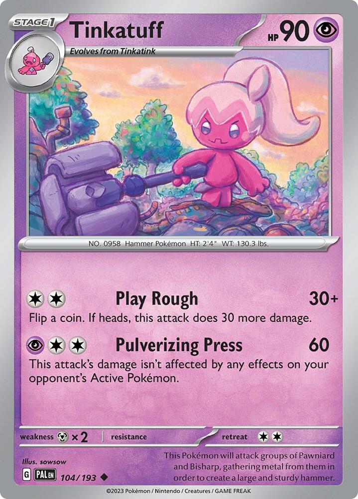 Pokemon Tinkatuff 104/193 Paldea Evolved