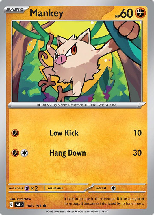 Pokemon Mankey 106/193 Paldea Evolved