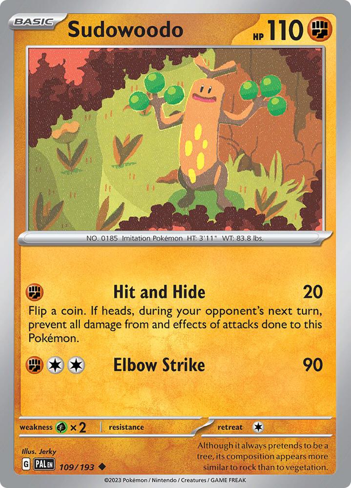 Pokemon Sudowoodo 109/193 Paldea Evolved