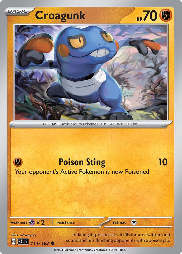 Pokemon Croagunk 114/193 Paldea Evolved