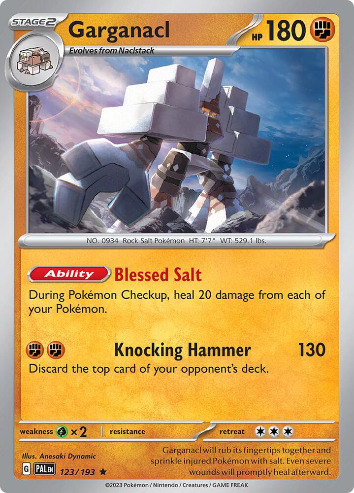 Pokemon Garganacl 123/193 Paldea Evolved