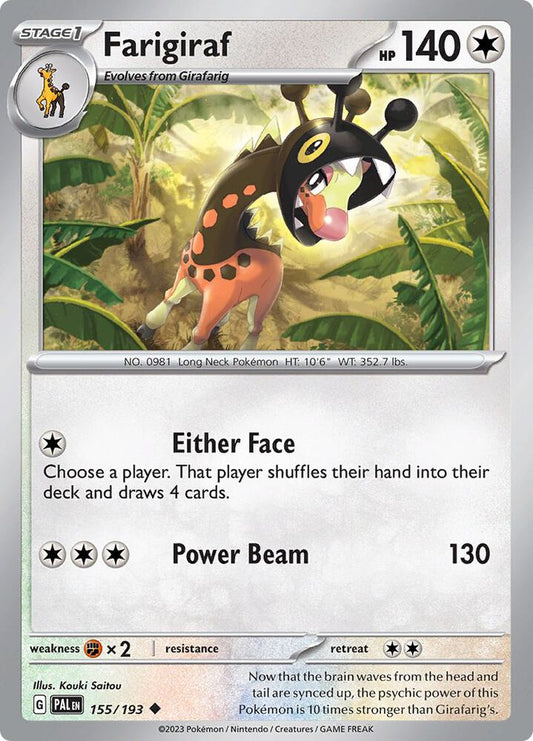 Pokemon Farigiraf 155/193 Paldea Evolved