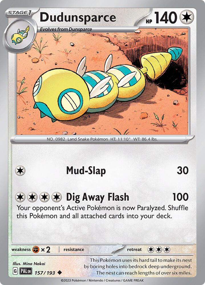 Pokemon Dudunsparce 157/193 Paldea Evolved
