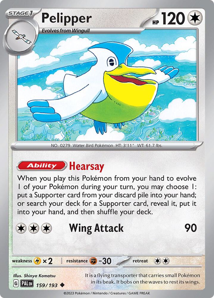 Pokemon Pelipper 159/193 Paldea Evolved