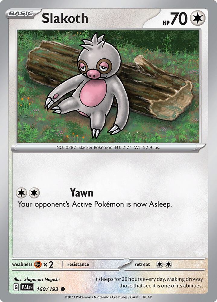 Pokemon Slakoth 160/193 Paldea Evolved