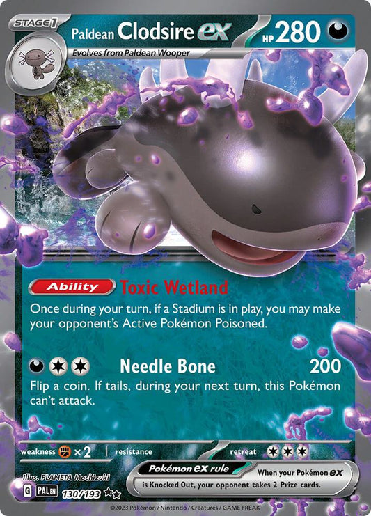 Pokemon Paldean Clodsire ex 130/193 Paldea Evolved