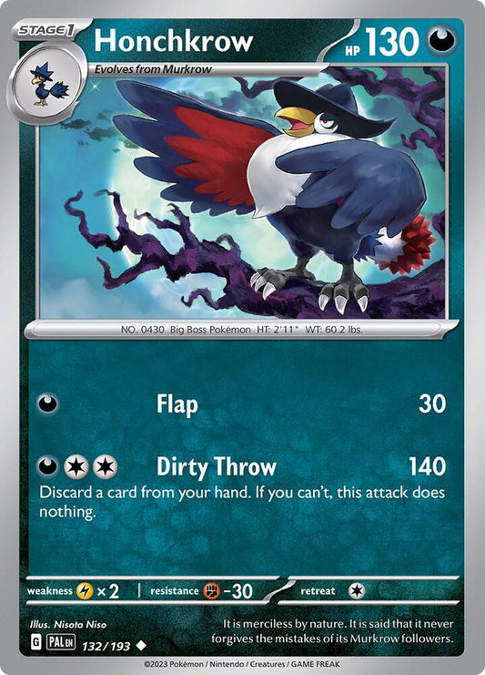 Pokemon Honchkrow 132/193 Paldea Evolved
