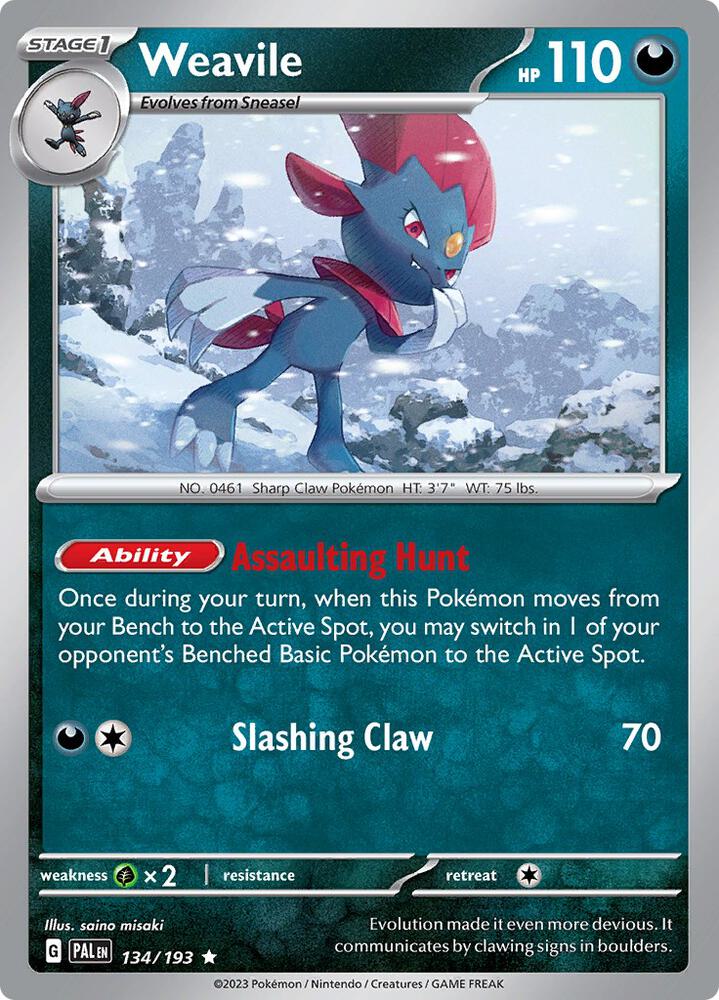 Pokemon Weavile 134/193 Paldea Evolved