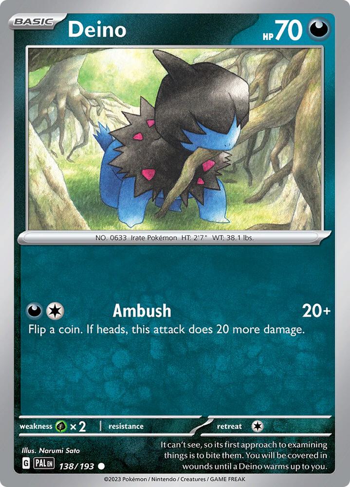Pokemon Deino 138/193 Paldea Evolved