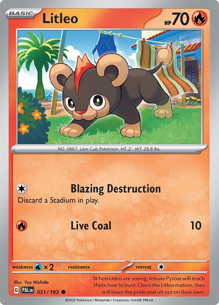 Pokemon Litleo 31/193 Paldea Evolved