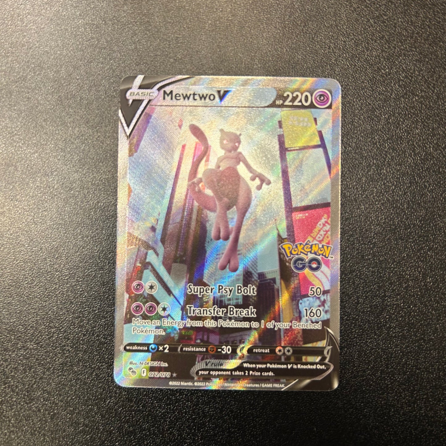 Pokemon TCG Mewtwo V Full Art GO 072/078