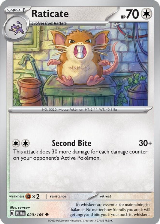 Pokemon Raticate 20/165 151