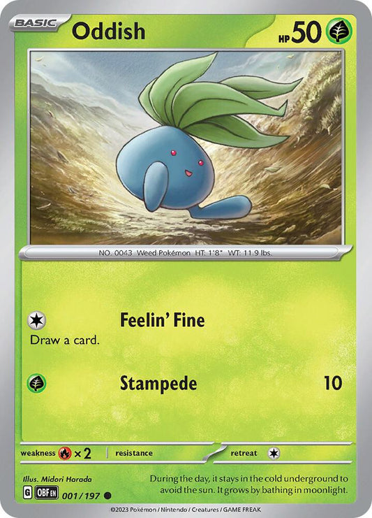 Pokemon Oddish 1/197 Obsidian Flames