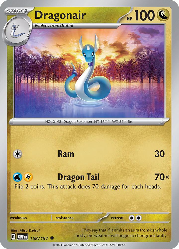 Pokemon Dragonair 158/197 Obsidian Flames