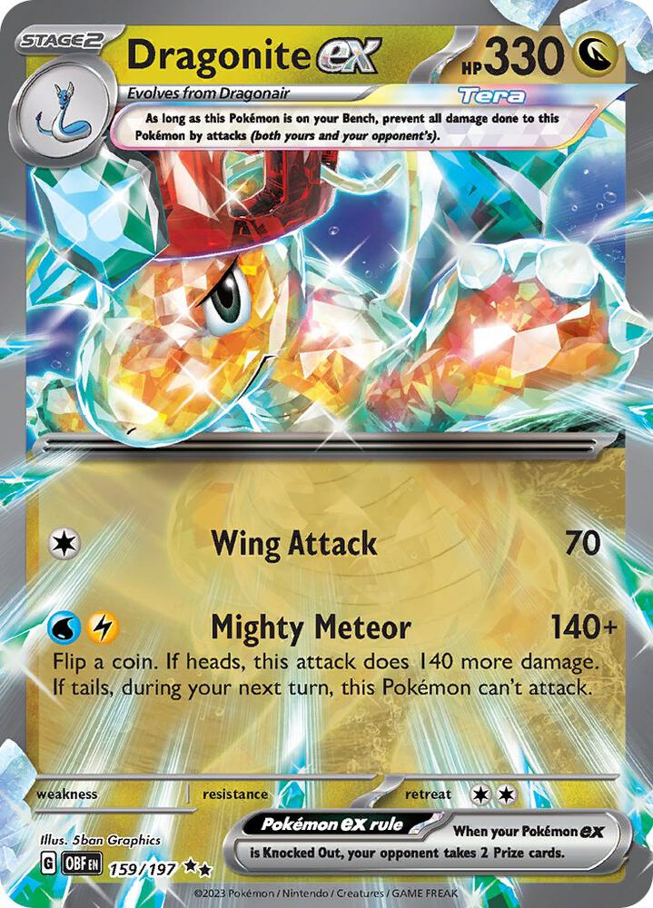 Pokemon Dragonite ex 159/197 Obsidian Flames