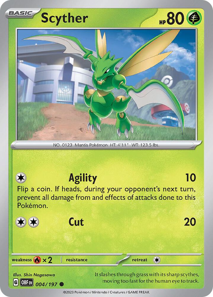Pokemon Scyther 4/197 Obsidian Flames