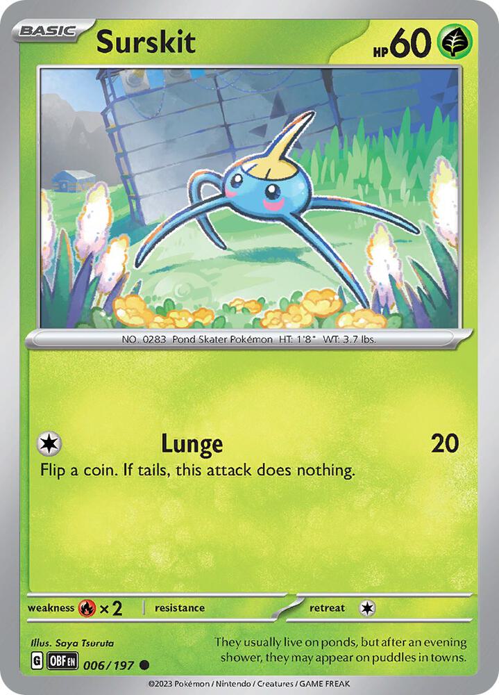 Pokemon Surskit 6/197 Obsidian Flames