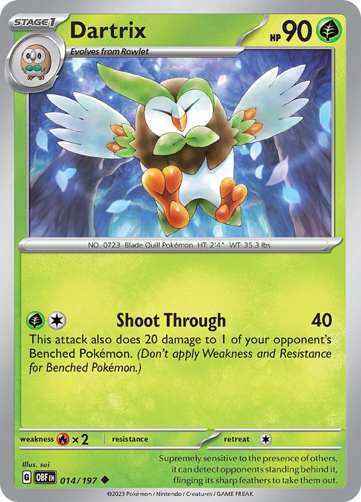 Pokemon Dartrix 14/197 Obsidian Flames
