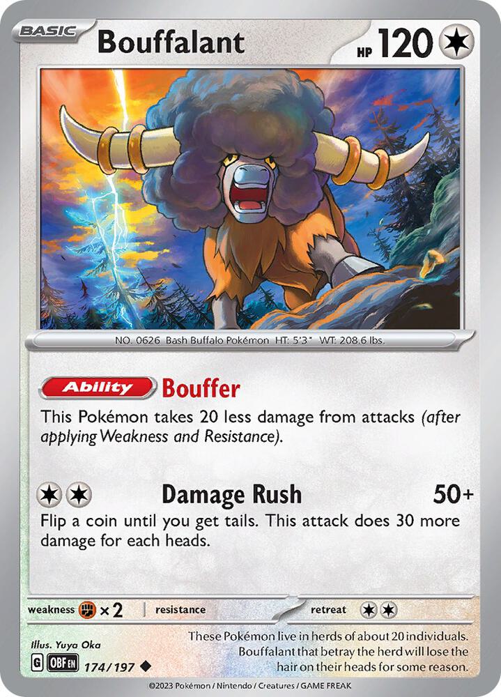 Pokemon Bouffalant 174/197 Obsidian Flames
