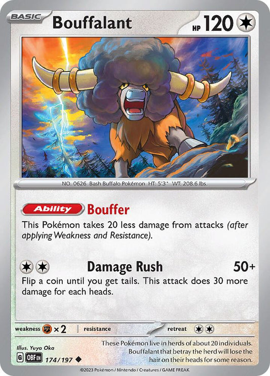 Pokemon Bouffalant 174/197 Obsidian Flames